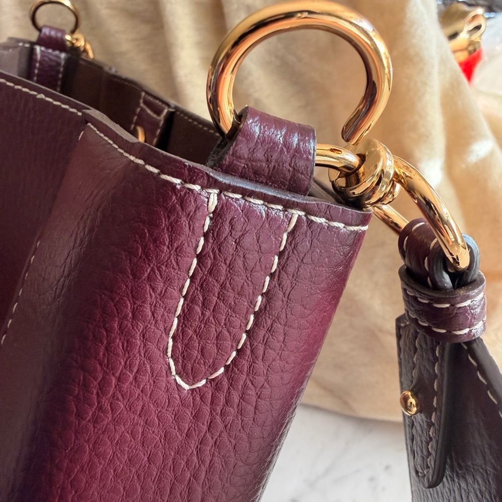 Stella McCartney Mini Logo-Embellished Crossbody Bag in a burgundy - Picture 6 of 10